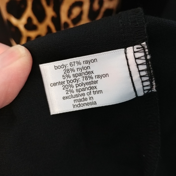 Lane Bryant Size 26 Double V Neck Dress Black Leopard‎ Print A Line Cap Sleeve - Picture 12 of 12